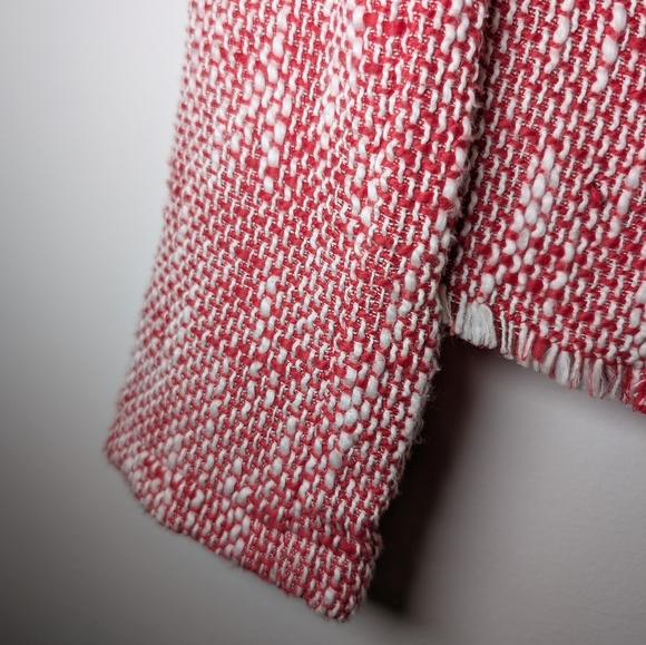 Joie NWT Collis Cherry Tweed Zip Blazer Frayed Jacket Size L Parisian Feminine - Picture 5 of 11